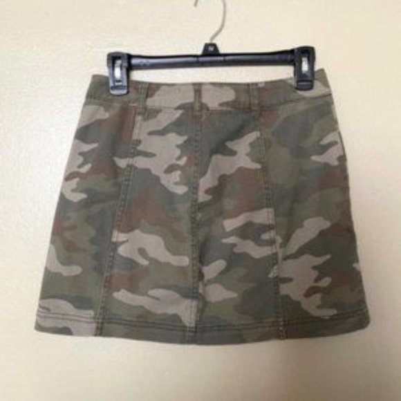 AEROPOSTALE ARMY GREEN CAMO A-LINE MINI SKIRT 6 - Picture 2 of 9